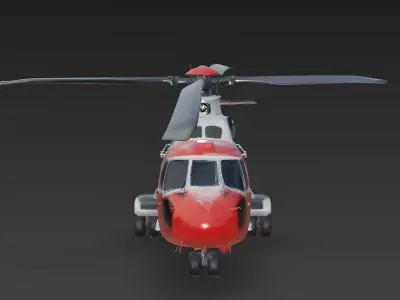 Realistic Rescue Helicopter 3d model Low-poly 3D model
