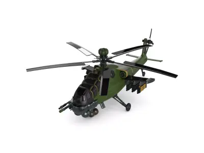 Attack Helicopter 3D model shop