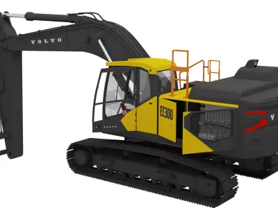 Volvo EC300F Excavator Low-poly 3D model
