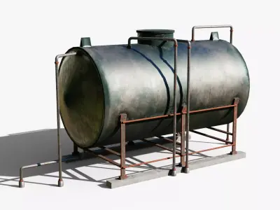 Rooftop Water Tank Low-poly 3D model