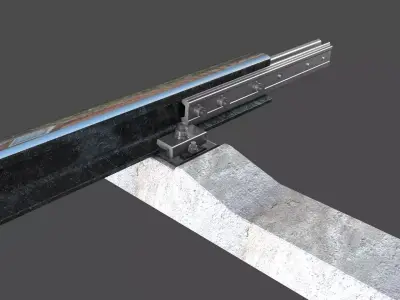 railway rails section  3D model