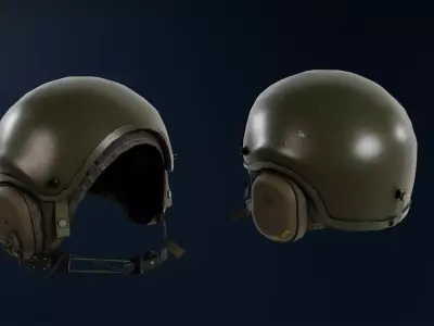 CI9-89-EVO - Combat Vehicle Italy Crewman Helmet low-poly Low-poly 3D model