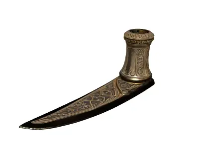 Ornate Ceremonial Axe Head Low-poly 3D model