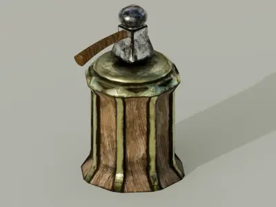 Mallet and anvil Low-poly 3D model
