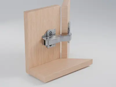 Cabinet Hydraulic Corner Cup Hinge 45 animated Low-poly 3D model Low-poly 3D model
