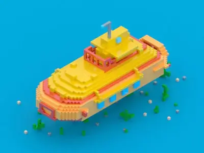 Yellow submarine 3D model