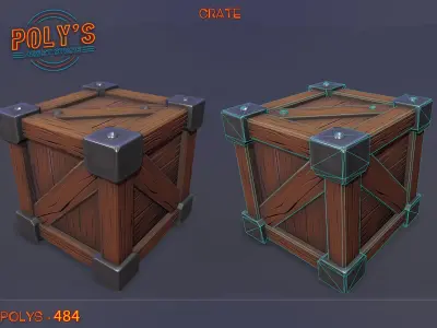 Crate - Low Poly Stylized  Low-poly 3D model
