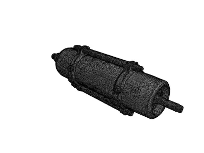 HighDetail Industrial Electric Motor Low-poly 3D model