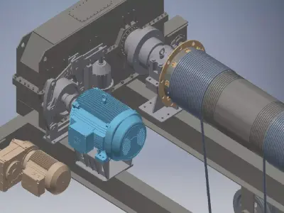 Crane cable reel 3d model 3D model