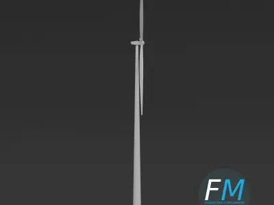 Wind turbine Low-poly 3D model 2