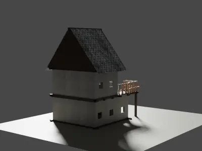 Medieval LowPoly House Free 3D model