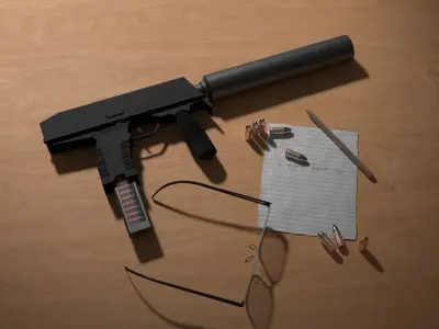 Steyr TMP Submachine Gun Free 3D model