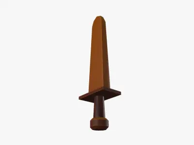 Cartoon Wooden Sword Low-poly 3D model
