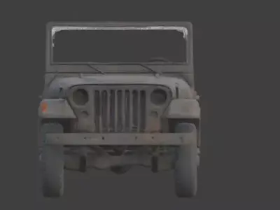 Destroyed Military Jeep 4x4 3D  Low-poly 3D model