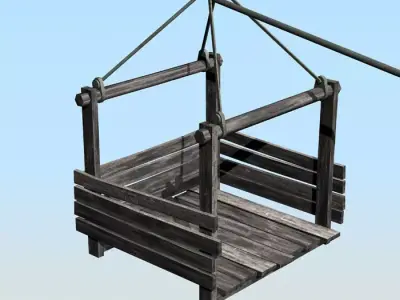 Rope way Low-poly 3D model