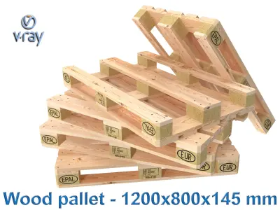 Wood pallet EPAL EUR Low-poly 3D model