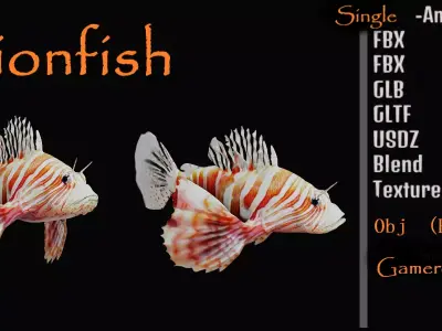Lionfish Low-poly 3D model order