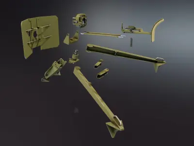 MG151 and MG131 Tripod Stand Low-poly 3D model