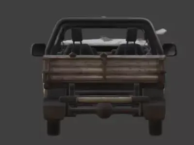 Wrecked Pickup Truck 3D Model Low-poly 3D model