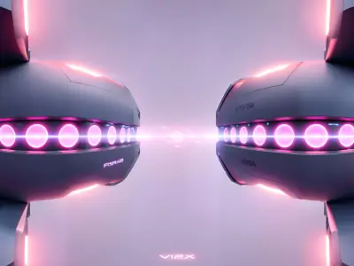 Skybox Cyber Punk Purple and Neon Pink Free 3D model