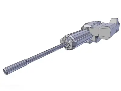 Blaster cannon 02 sci-fi low poly Low-poly 3D model