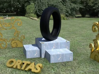 ORTAS TIRE NO 5 GAME READY Low-poly 3D model