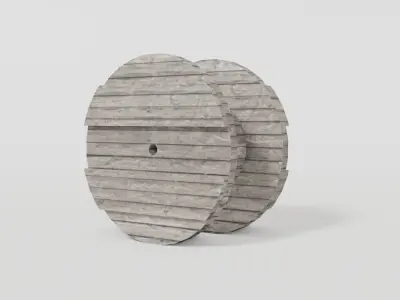 Cable drum Low-poly 3D model