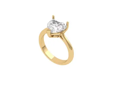 Solitaire Heart Ring 3D print model