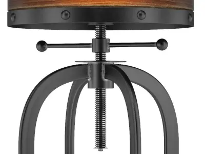 Industrial Vintage Bar Stool Black 3D model