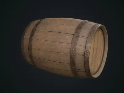 Wooden barrel Low-poly 3D model buy