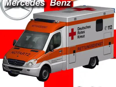 Mercedes-Benz Sprinter Medical Low-poly 3D model