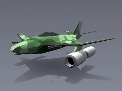 Lowpoly military aircraft  Low-poly 3D model