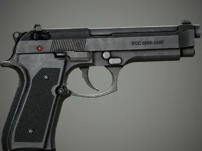 Modern AAA Pistol Pack Game Ready PBR Low-poly 3D model
