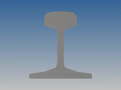 British Standard-EN13674 50E2 rail 3D model