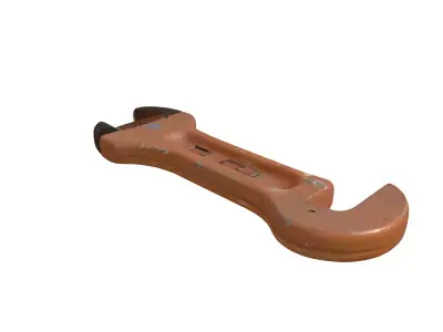 Rusty Industrial Adjustable Wrench Tool Low-poly 3D model