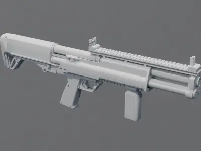 Kel-Tec KSG Game-Ready 3D model Low-poly 3D model
