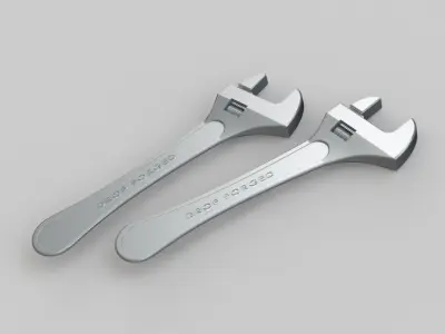 Adjustable spanner 3D model