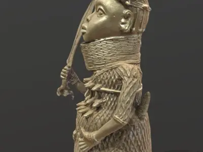 Oba of Benin Statue Low-poly 3D model