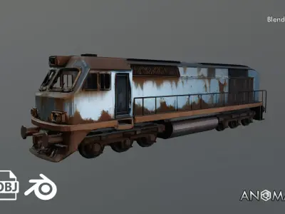 postapocalyptic locomotive 3D model