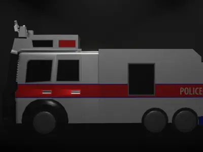 Police Water Cannon Low-poly 3D model