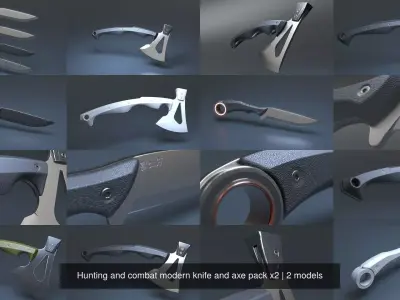 Hunting and combat modern knife and axe pack x2 purchase