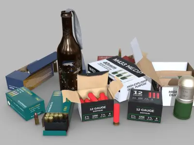 Ammunition Package Low-poly 3D model
