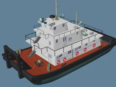 Push Ship Low-poly 3D model