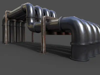 Pipe air conditioning prt1 low-poly 3D model Low-poly 3D model