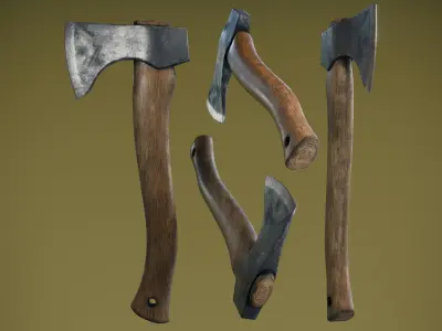 Hatchet Low-poly 3D model order