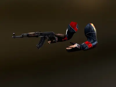 Hunter Attack Bundle Low-poly 3D model