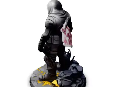 PostApocalyptic Desert Hunter 3D Model Low-poly 3D model