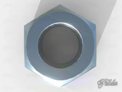 Bolt lowpoly hex nut Free low-poly 3D model