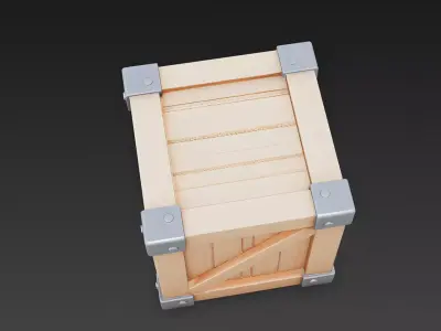 Stylized Industrial Wooden Crate 3D Model 3D Model Low-poly 3D model
