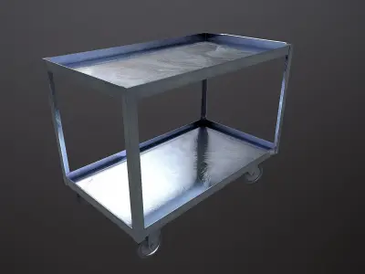 Metal Trolley Low-poly 3D model